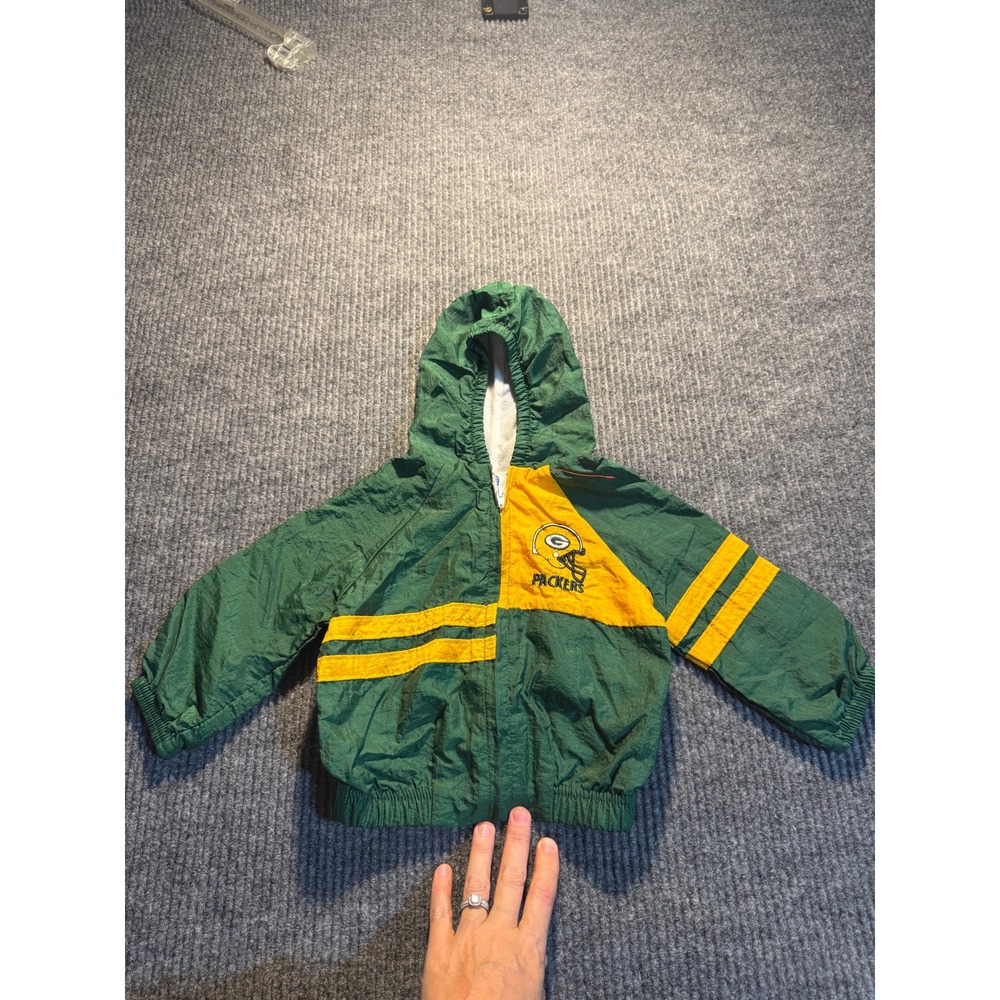 Vintage Green Bay Packers Toddler Windbreaker Jacket NFL Park Bench Kids 2T
